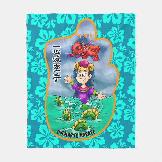 Polaire Couverture mignonne de Mitzu Gami (Isshinryu) (Devant)