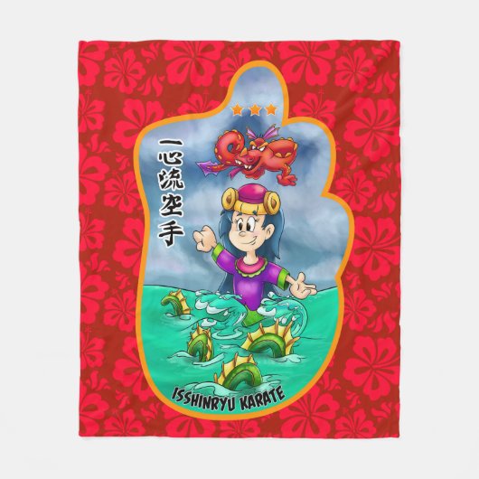 Polaire Couverture mignonne de Mitzu Gami (Isshinryu) (Devant)