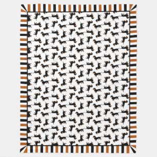 Polaire Couverture mignonne de motif de teckel de Doxies