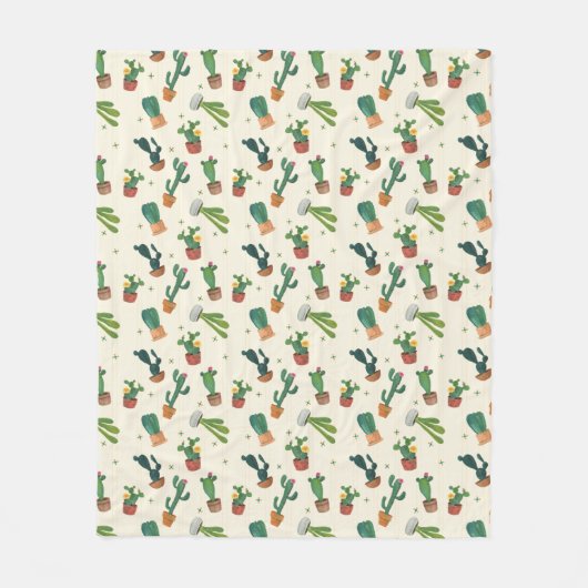 Polaire Couverture mignonne d'impression de cactus (Devant)