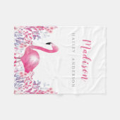 Polaire Couverture mignonne d'ouatine de Flamant rose (Devant (Horizontal))