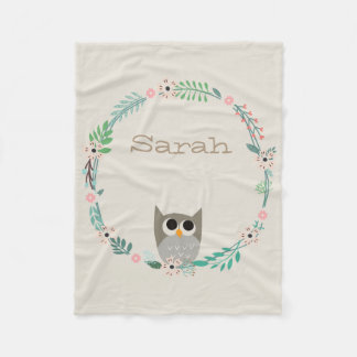 Polaire Couverture mignonne d'ouatine de hibou