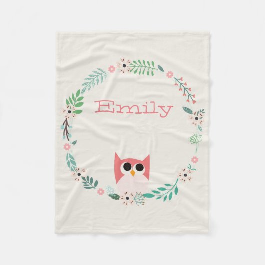 Polaire Couverture mignonne d'ouatine de hibou (Devant)