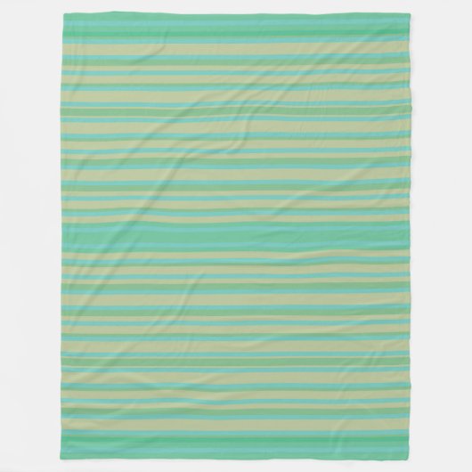 Polaire Couverture Moderne en Fleece avec Rayures Vert Jad (Devant)