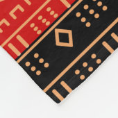 Polaire Couverture moderne rouge et noire de Mudcloth (Coin)