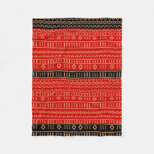 Polaire Couverture moderne rouge et noire de Mudcloth
