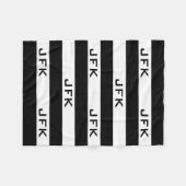 Polaire Couverture monogramme rayé noir et blanc (Devant (Horizontal))