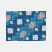 Polaire Couverture Mosaïque Bleue Argentée ADOM (Devant (Horizontal))