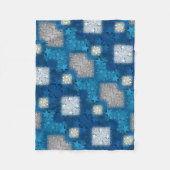 Polaire Couverture Mosaïque Bleue Argentée ADOM (Devant)