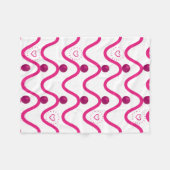 Polaire Couverture Motif Cosy Rose Waves & Hearts (Devant (Horizontal))