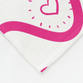 Polaire Couverture Motif Cosy Rose Waves & Hearts (Coin)