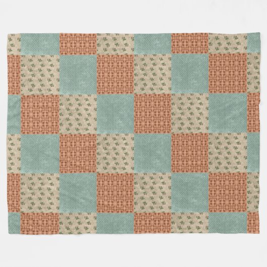 Polaire Couverture Motif en Patchwork floral (Devant (Horizontal))