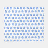 Polaire Couverture motif hydrangée bleue et blanche (Devant (Horizontal))