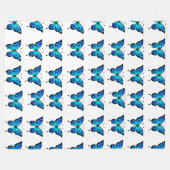 Polaire Couverture Motif Oiseau Bleu (Devant (Horizontal))