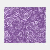 Polaire Couverture Motif Purple Paisley (Devant (Horizontal))