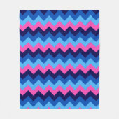 Polaire Couverture moyenne en molleton bleu rose chevrons (Devant)