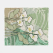 Polaire Couverture moyenne en molleton Fleurs de lys abstr (Devant (Horizontal))