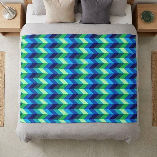 Polaire Couverture moyenne en molleton ombré bleu-vert à c
