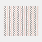 Polaire Couverture moyenne moderne rose et gris Chevron (Devant (Horizontal))