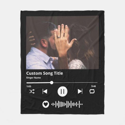 Polaire Couverture musicale code scannable cadeau de maria (Devant)