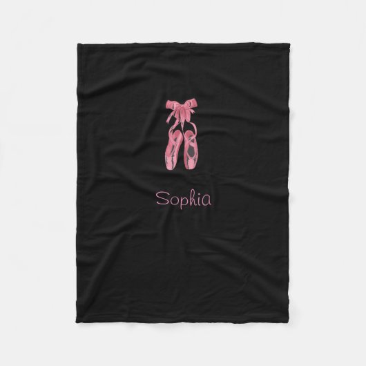 Polaire Couverture noire avec chaussures de ballet (Devant)