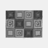 Polaire Couverture noire, blanche, et grise de carrés (Devant (Horizontal))