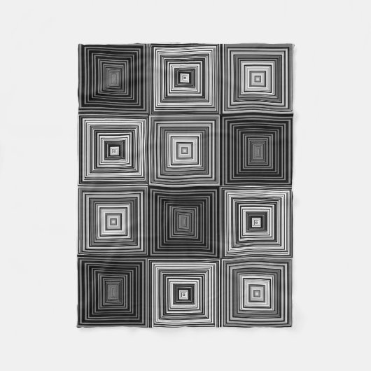 Polaire Couverture noire, blanche, et grise de carrés (Devant)