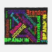 Polaire Couverture noire Colorful Bright Nom du néon Colla (Devant (Horizontal))