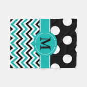 Polaire Couverture noire de monogramme de Chevron de (Devant (Horizontal))