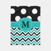 Polaire Couverture noire de monogramme de Chevron de (Devant)