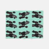 Polaire Couverture noire d'ouatine de menthe d'impression (Devant (Horizontal))