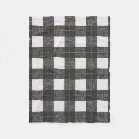 Polaire Couverture noire d'ouatine de plaid d'or blanc (Devant)