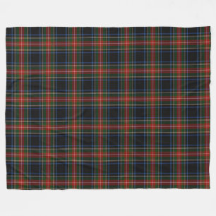 Polaire Couverture noire d'ouatine de tartan de