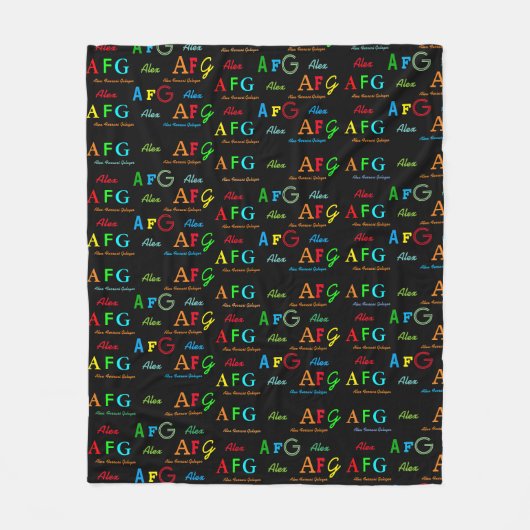 Polaire couverture noire élégante avec motif de noms de co (Devant)