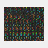 Polaire couverture noire élégante avec motif de noms de co (Devant (Horizontal))