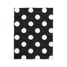 Couverture noire et blanche de point de polka