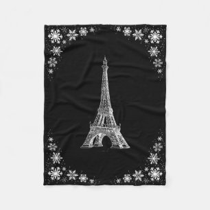 Polaire Couverture noire et blanche d'ouatine de neige de