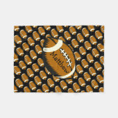Polaire Couverture noire et Brown du football de sports (Devant (Horizontal))