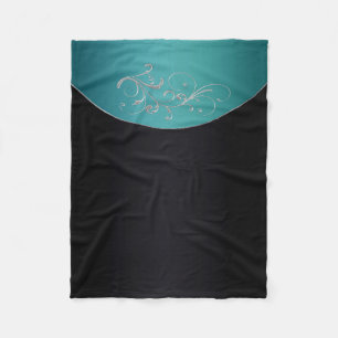 Polaire Couverture noire et turquoise de jet d'ouatine