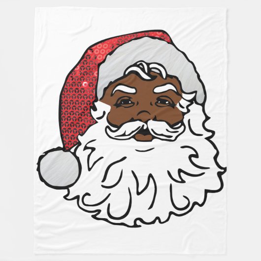 Polaire couverture noire santa claus (Devant)