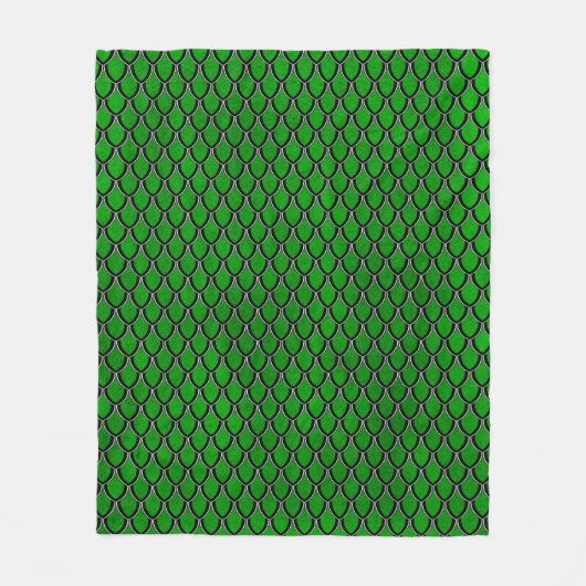 Polaire Couverture noire verte d'échelle de dragon (Devant)