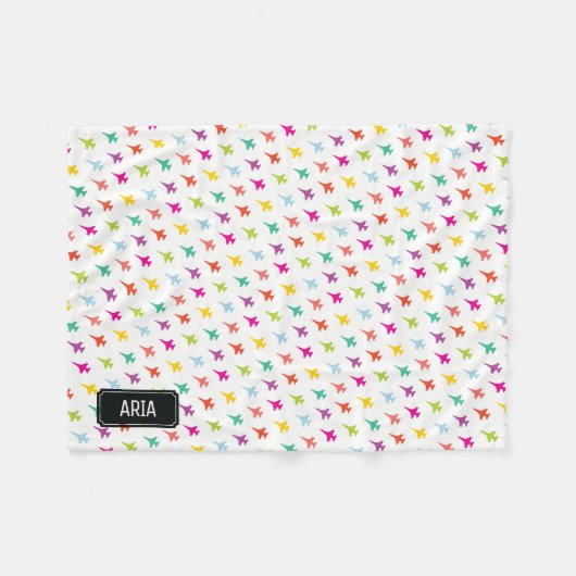 Polaire Couverture nommée faite sur commande de bébé (Devant (Horizontal))