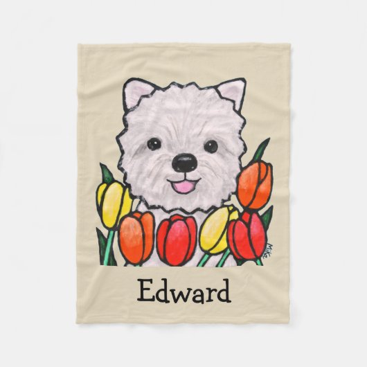 Polaire Couverture nommée faite sur commande de Westie de (Devant)