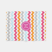 Polaire Couverture orange rose de monogramme de motif de (Devant (Horizontal))