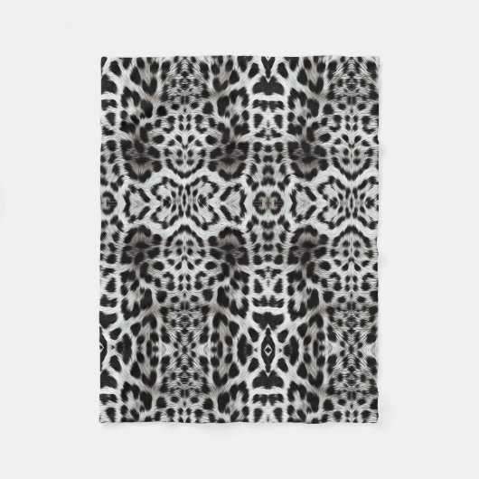 Polaire Couverture Panthère Noir et Blanc (Devant)