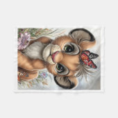 Polaire Couverture Papillon Bébé Lion Mignon (Devant (Horizontal))