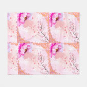 Polaire Couverture Papillon Fleur de Cerisier (Devant (Horizontal))