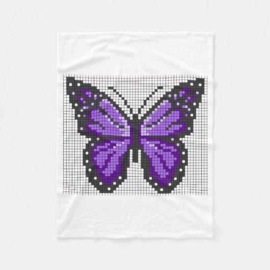 Polaire Couverture Papillon Pixel Violet ADOM (Devant)