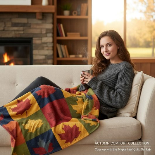 Polaire Couverture Patchwork d'Automne dans le Style aux F