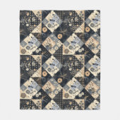 Polaire Couverture patchwork en crêpe bleu marine et crème (Devant)